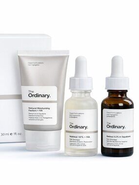 THE ORDINARY The No-Brainer Set Granactive Retinoid 2% Emulsion+Buffet+Moisturiz